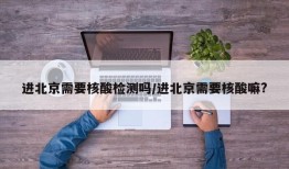 进北京需要核酸检测吗/进北京需要核酸嘛?