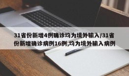 31省份新增4例确诊均为境外输入/31省份新增确诊病例16例,均为境外输入病例