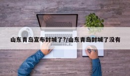 山东青岛宣布封城了?/山东青岛封城了没有