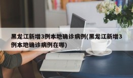 黑龙江新增3例本地确诊病例(黑龙江新增3例本地确诊病例在哪)