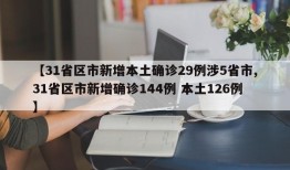 【31省区市新增本土确诊29例涉5省市,31省区市新增确诊144例 本土126例】