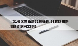 【31省区市新增31例确诊,31省区市新增确诊病例22例】