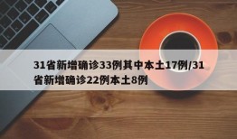31省新增确诊33例其中本土17例/31省新增确诊22例本土8例