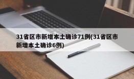 31省区市新增本土确诊71例(31省区市新增本土确诊6例)