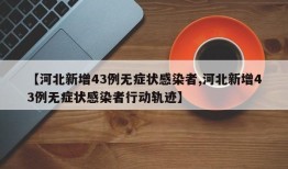 【河北新增43例无症状感染者,河北新增43例无症状感染者行动轨迹】