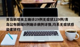 青岛新增本土确诊29例无症状129例/青岛公布新增6例确诊病例详情,均系无症状感染者转归