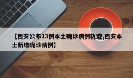 【西安公布13例本土确诊病例轨迹,西安本土新增确诊病例】