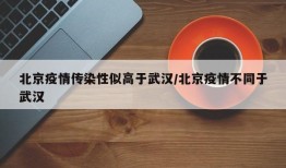 北京疫情传染性似高于武汉/北京疫情不同于武汉