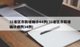 31省区市新增确诊44例(31省区市新增确诊病例34例)