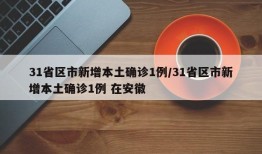 31省区市新增本土确诊1例/31省区市新增本土确诊1例 在安徽