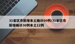 31省区市新增本土确诊80例/31省区市新增确诊30例本土12例