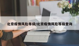 北京疫情风险等级/北京疫情风险等级查询