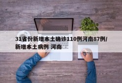 31省份新增本土确诊110例河南87例/新增本土病例 河南