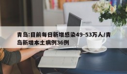 青岛:目前每日新增感染49-53万人/青岛新增本土病例36例
