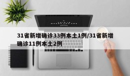 31省新增确诊33例本土1例/31省新增确诊11例本土2例