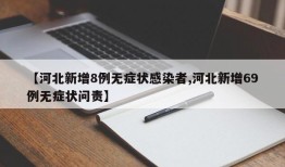 【河北新增8例无症状感染者,河北新增69例无症状问责】