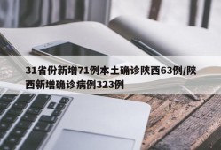 31省份新增71例本土确诊陕西63例/陕西新增确诊病例323例