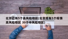 北京已有5个高风险地区(北京现有5个疫情高风险地区 39个中风险地区)