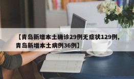 【青岛新增本土确诊29例无症状129例,青岛新增本土病例36例】