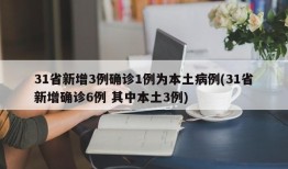 31省新增3例确诊1例为本土病例(31省新增确诊6例 其中本土3例)