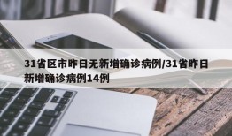 31省区市昨日无新增确诊病例/31省昨日新增确诊病例14例